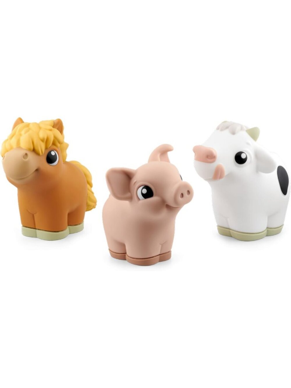 Soft & Squeezable Farm Animal Toy Set - Cow, Pig & Horse Audio Figurines
